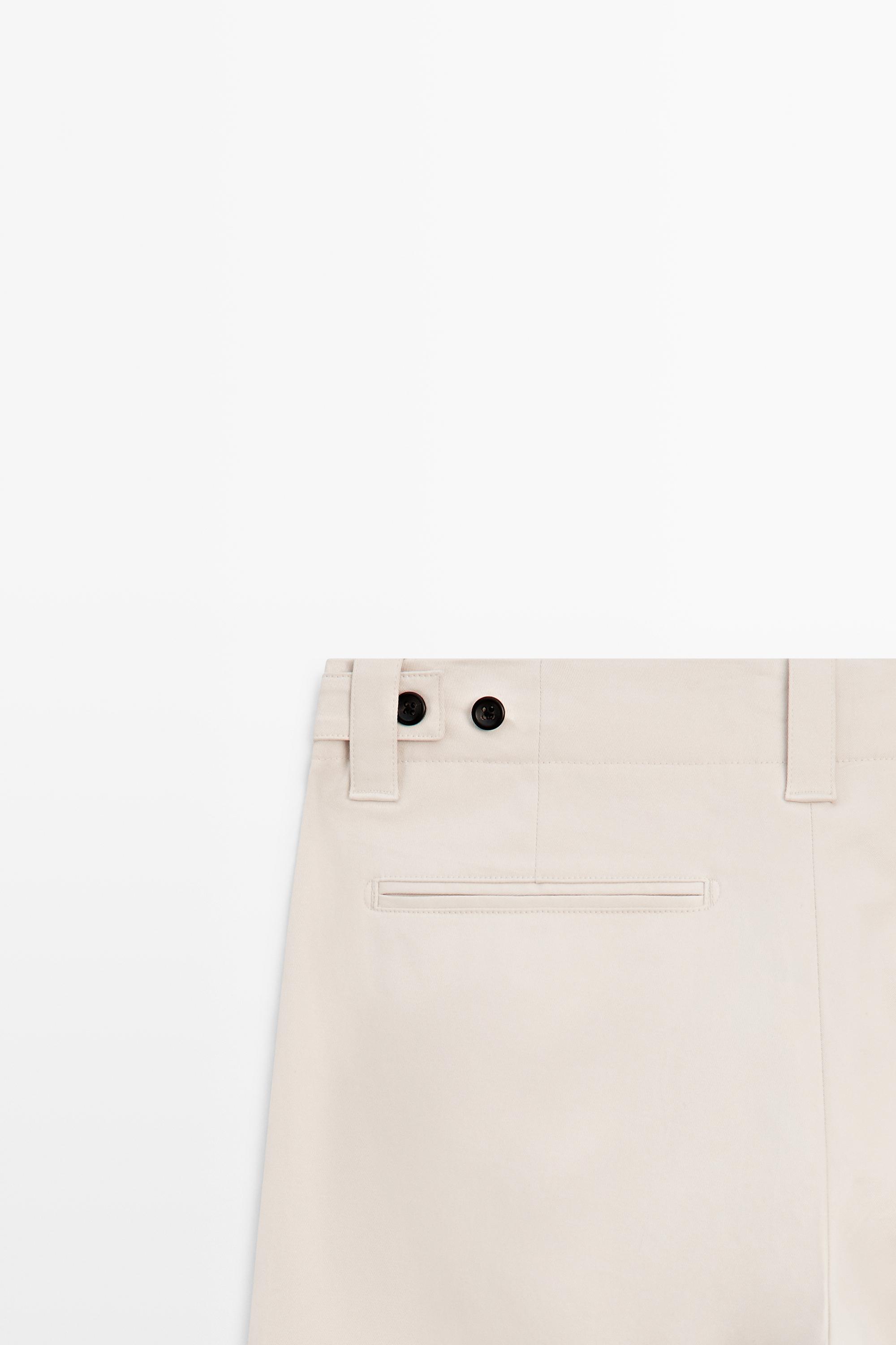 Cotton blend pants with waist detail
